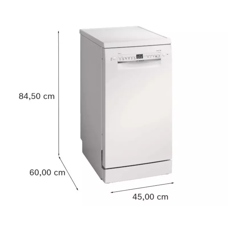 Bosch Serie 2 SPS2HKW55E Lavavajillas de libre instalación slim, 10 cubiertos, Blanco