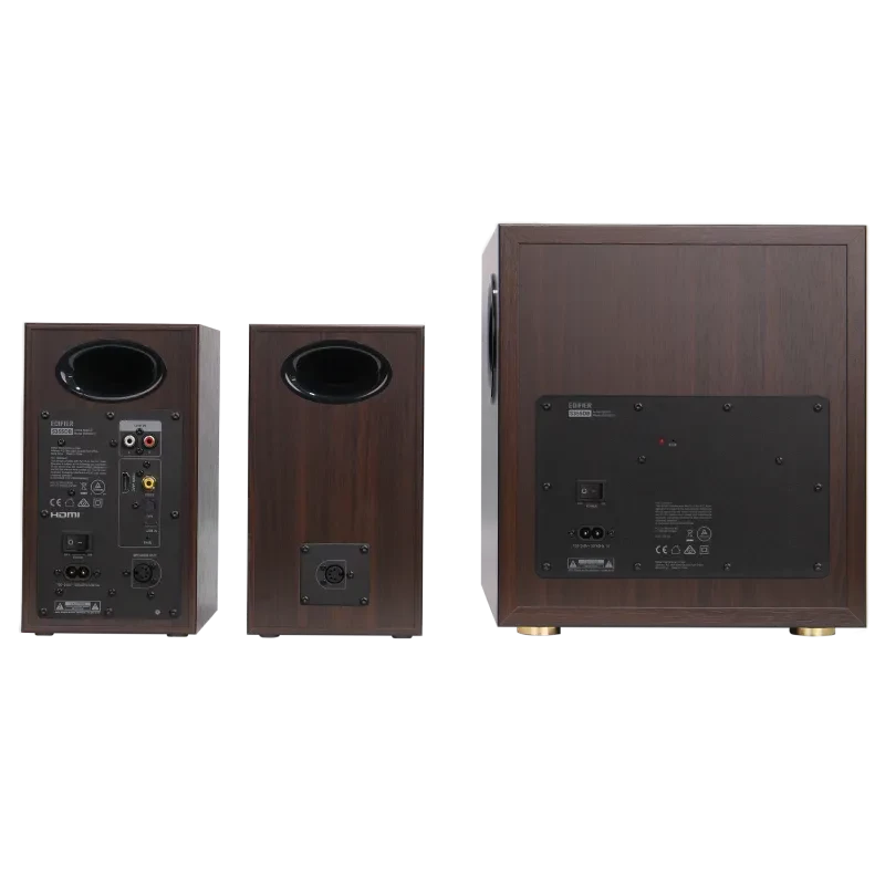 Edifier S355DB Sistema de altavoces de estantería 2.1 con subwoofer, Nogal