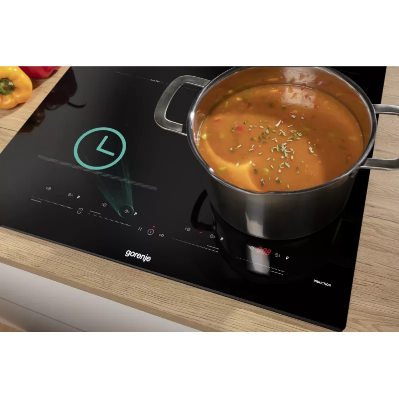 Gorenje Placa de inducción GI6432BSC 60 cm Negra con PowerBoost, temporizador, bloqueo infantil