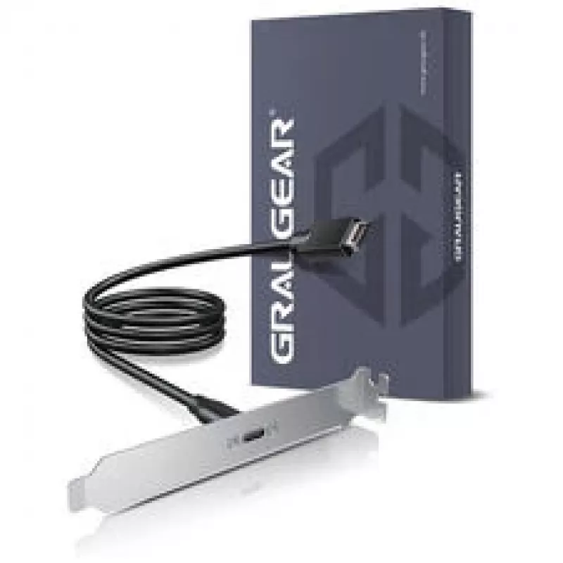 GRAUGEAR G-ETC-20G-B Kit de adaptación de puerto USB-C de alta velocidad con placa PCI, 0,5 m, Negro