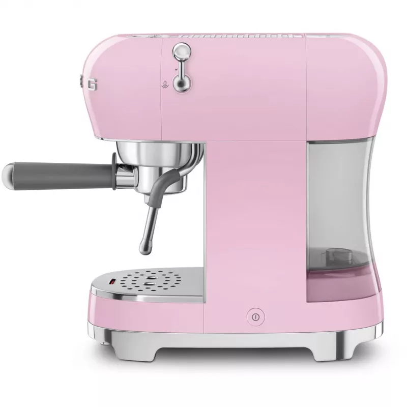 Smeg ECF02PKEU Cafetera espresso estilo retro años 50, 1350 W, Rosa