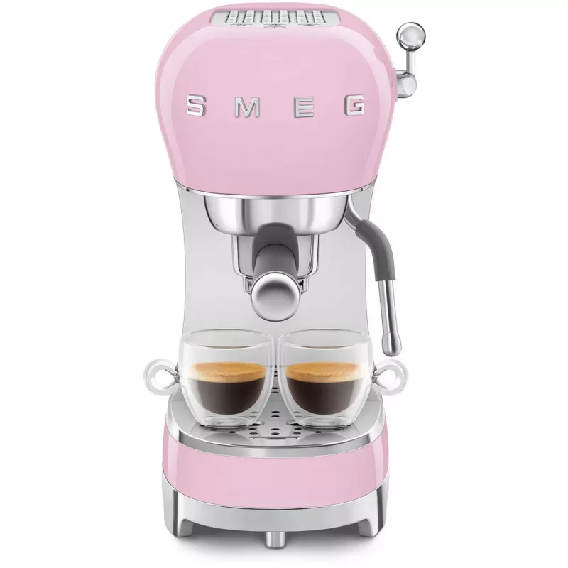 Smeg ECF02PKEU Cafetera espresso estilo retro años 50, 1350 W, Rosa