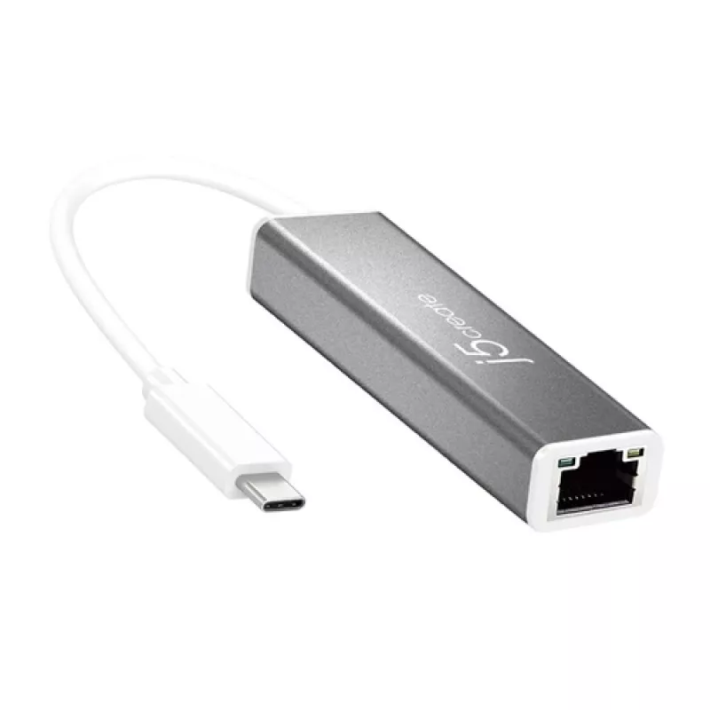 j5create Adaptador USB-C a Gigabit Ethernet Plateado JCE133G-N