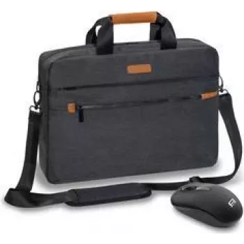 PEDEA ELEGANCE Pro Funda para portátil 17,3 pulgadas Gris + ratón
