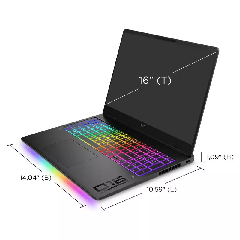HP OMEN MAX 16-ak0197ng Portátil gaming – 16 pulgadas QHD 240Hz, AMD Ryzen AI 9 HX 375, 32GB RAM, 1TB SSD, RTX 5080, Windows 11 Home