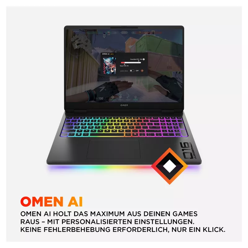HP OMEN MAX 16-ak0197ng Portátil gaming – 16 pulgadas QHD 240Hz, AMD Ryzen AI 9 HX 375, 32GB RAM, 1TB SSD, RTX 5080, Windows 11 Home