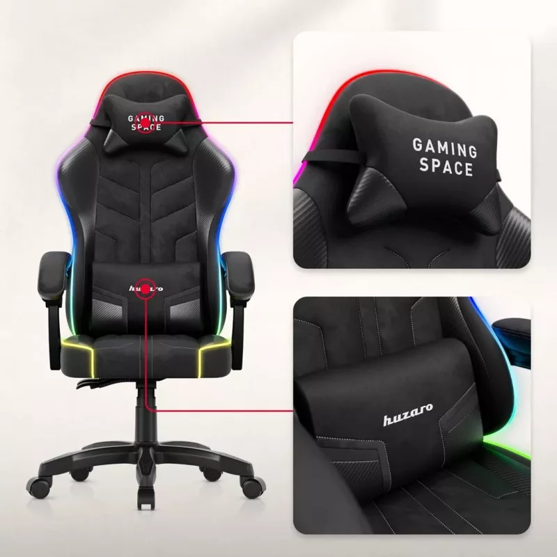 Huzaro Force 2.7 RGB Silla Gaming negra