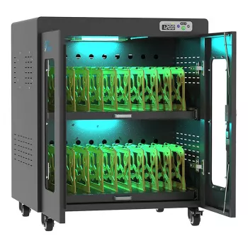 GoodConnections ANTARES N20E Carro de carga para portátiles de hasta 15,6 pulgadas con desinfección UVC, Negro