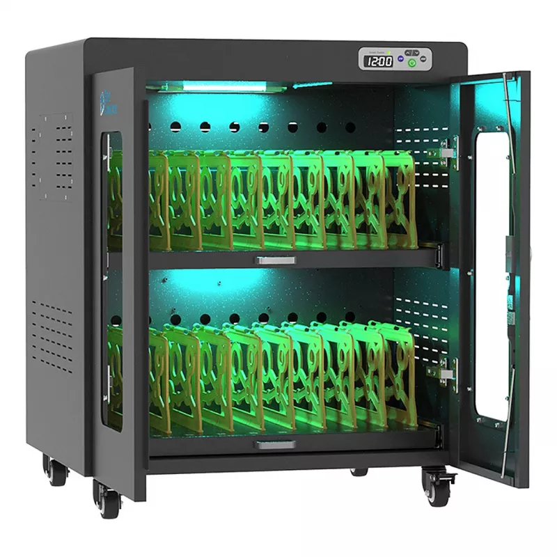 GoodConnections ANTARES N20E Carro de carga para portátiles de hasta 15,6 pulgadas con desinfección UVC, Negro