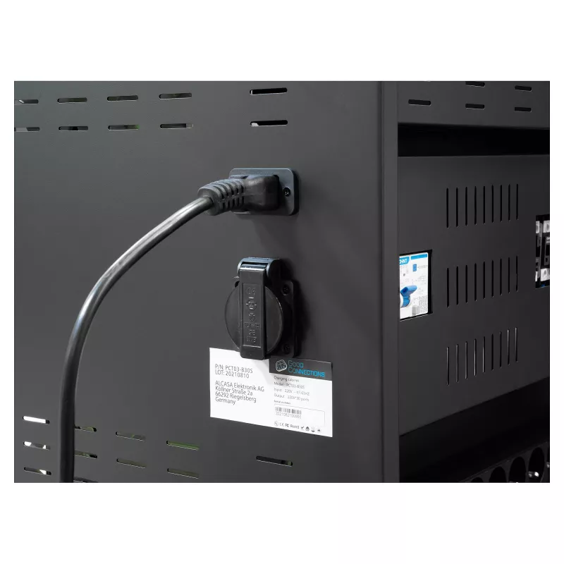 GoodConnections ANTARES N20E Carro de carga para portátiles de hasta 15,6 pulgadas con desinfección UVC, Negro