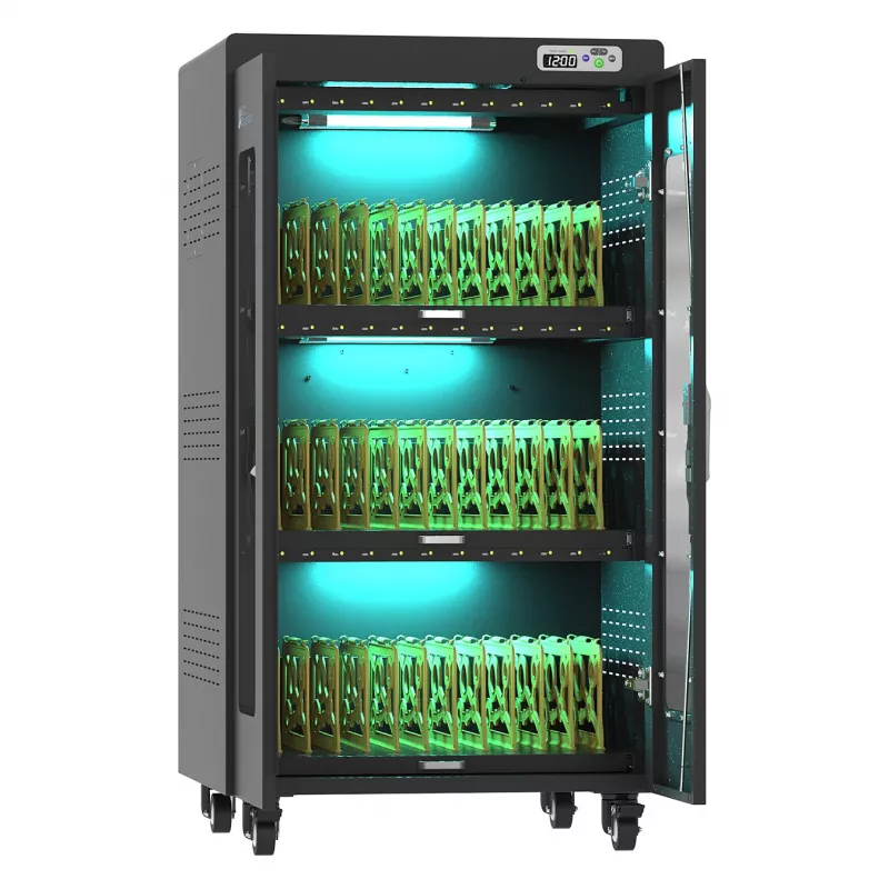 GoodConnections ANTARES PRO N36C Carro de carga para portátiles de hasta 15,6 pulgadas USB-C 65W Port PD3.0 Desinfección UVC Negro