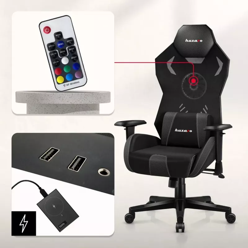 Huzaro Combat 7.6 RGB Silla Gaming negra