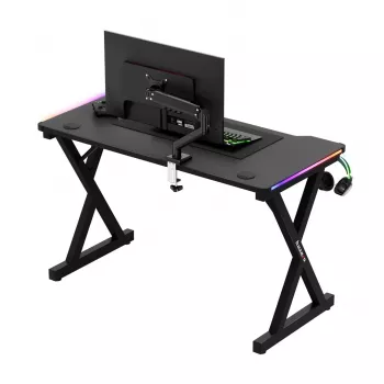 HUZARO Hero 2.3 RGB escritorio gaming - 1200x600mm, negro, Carbon Flex, RGB LED, altura fija