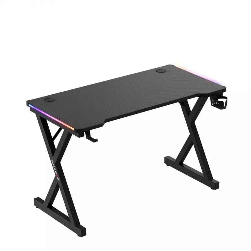 HUZARO Hero 2.3 RGB escritorio gaming - 1200x600mm, negro, Carbon Flex, RGB LED, altura fija