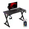 HUZARO Hero 2.3 RGB escritorio gaming - 1200x600mm, negro, Carbon Flex, RGB LED, altura fija