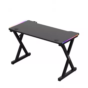 HUZARO Hero 2.3 RGB escritorio gaming - 1200x600mm, negro, Carbon Flex, RGB LED, altura fija