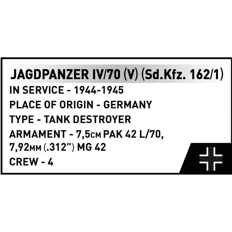 COBI KLOCKI Historical Collection Jagdpanzer IV/70 (V) (Sd.Kfz.162/1) set de bloques de construcción 1024 piezas