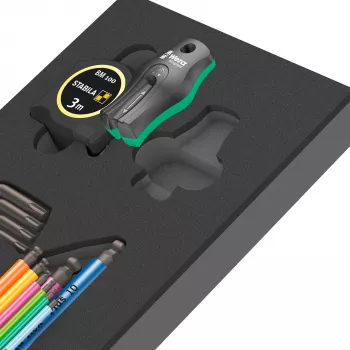 Wera 9740 Hex-Plus set de llaves en L métricas 9 piezas con punta esférica y codificación por colores