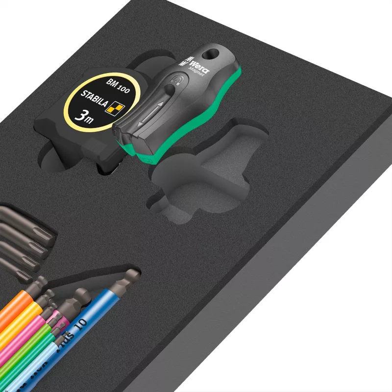 Wera 9740 Hex-Plus set de llaves en L métricas 9 piezas con punta esférica y codificación por colores