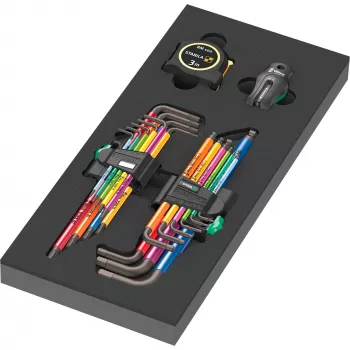 Wera 9740 Hex-Plus set de llaves en L métricas 9 piezas con punta esférica y codificación por colores