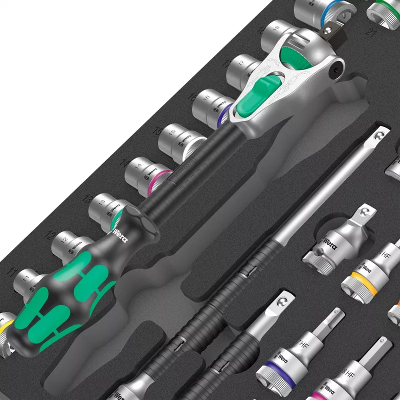Wera 9722 C Zyklop set de carraca y vasos 1/2
