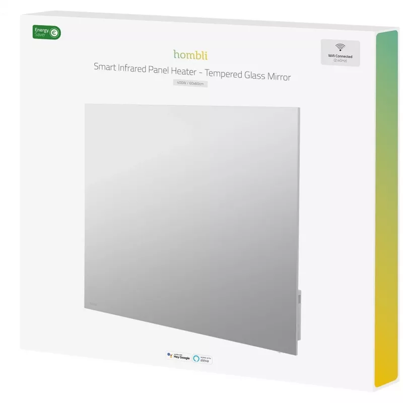 Hombli Smart panel calefactor de vidrio por infrarrojos 400W espejo