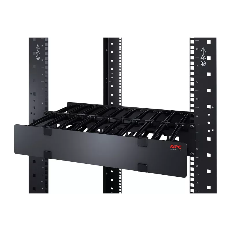APC Organizador de cables horizontal de una cara 2U 6 pulgadas de profundidad con tapa