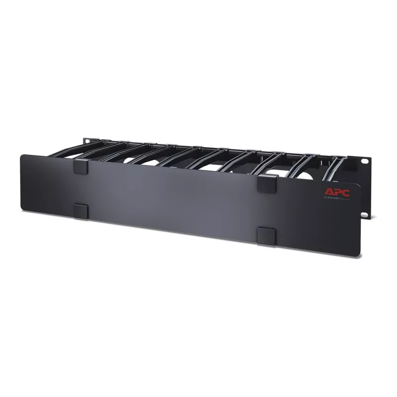 APC Organizador de cables horizontal de una cara 2U 6 pulgadas de profundidad con tapa