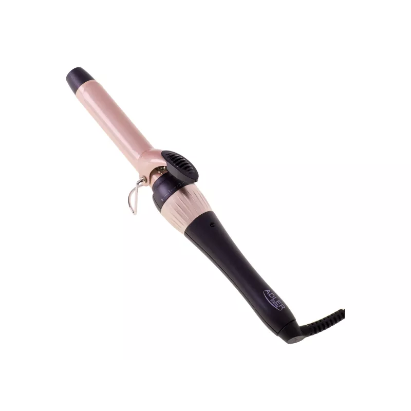 Adler AD 2117 Rizador con sistema de calefacción cerámico, cilindro de 25 mm, 200 °C, 45 W, Negro/Rosa