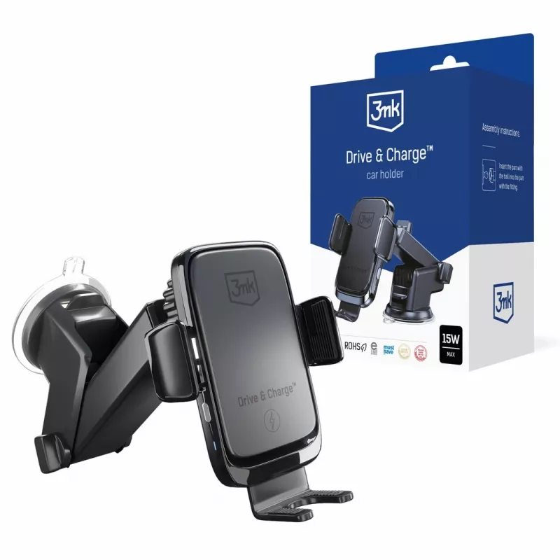 3mk Drive & Charge Soporte para coche con cargador inalámbrico