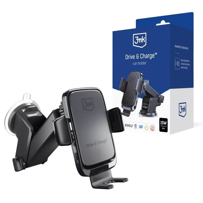3mk Drive & Charge Soporte para coche con cargador inalámbrico