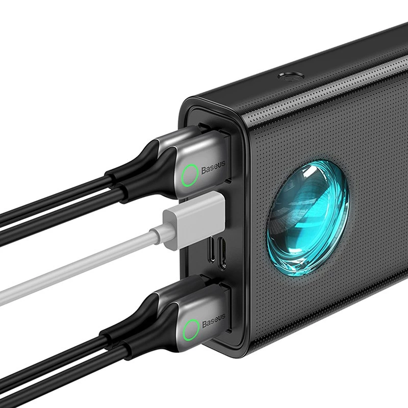 Baseus Amblight Batería externa 30000mAh, 4xUSB, USB-C, 65W, Negro