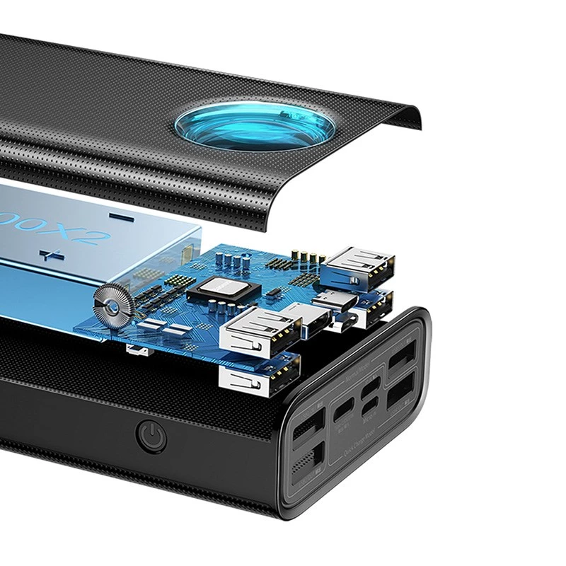 Baseus Amblight Batería externa 30000mAh, 4xUSB, USB-C, 65W, Negro