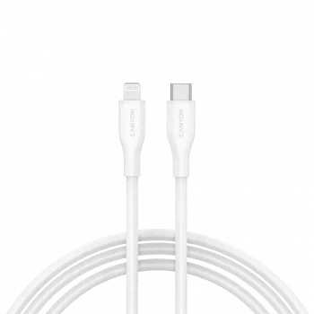 Canyon CLNM60SC10 cable USB-C a Lightning 1m 60W MFi silicona blanco