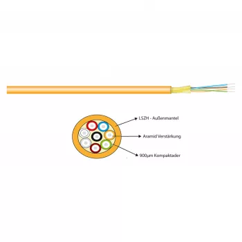 EFB-ELEKTRONIK I-V(ZN)H OS2 cable de parcheo Duplex Zipcord, 9/125µm, LSZH, amarillo, 1,8x3,7mm