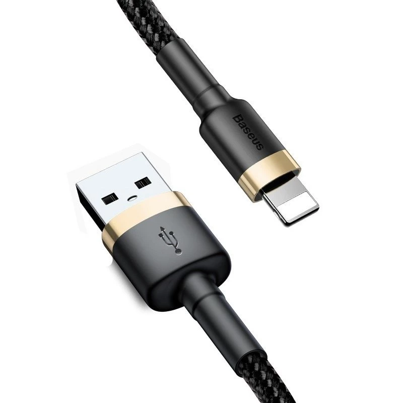 Baseus Cafule cable Lightning a USB-A 1m negro/oro