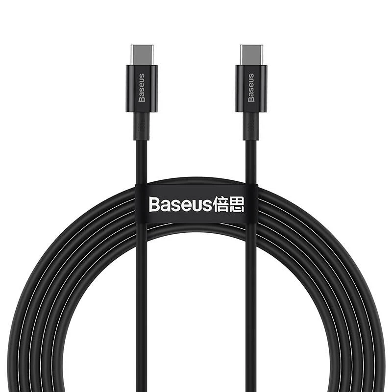 Baseus Superior cable USB-C a USB-C 1m negro 100W carga rápida y sincronización de datos