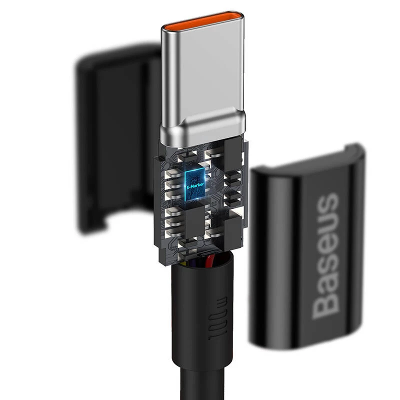Baseus Superior cable USB-C a USB-C 1m negro 100W carga rápida y sincronización de datos