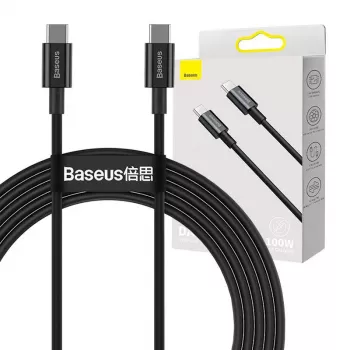 Baseus Superior cable USB-C a USB-C 1m negro 100W carga rápida y sincronización de datos