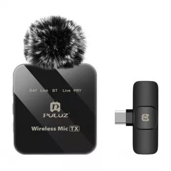 Micrófono inalámbrico PULUZ PU648B (USB-C) - Micrófono lavalier profesional con cancelación de ruido ENC, alcance de 10 m, batería de 12 h