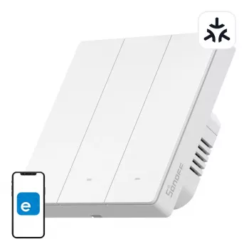 Interruptor de pared inteligente SONOFF M5-3C-86W WiFi Matter (3 canales) blanco