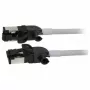 Cable de red RJ45 Synergy21, CAT6A 500MHz, 1,0 m, gris, S/FTP, Slimline redondo d=4,5 mm, TPE/LSZH (Superflex), AWG28, con conector macho CAT7, conector giratorio