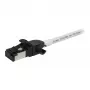 Cable de red RJ45 Synergy21, CAT6A 500MHz, 0,5 m, blanco, S/FTP, Slimline redondo d=4,5 mm, TPE/LSZH (Superflex), AWG28, con conector macho CAT7, conector giratorio