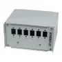 Panel de parcheo de fibra óptica Synergy21 para carril DIN, 6x adaptador LC-Duplex/SC-Simplex, sin acopladores, gris claro (RAL 7035)