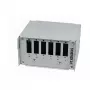Panel de parcheo de fibra óptica Synergy21 para carril DIN, 6x puertos SC-Duplex/LC-Quad, vacío, gris claro (RAL 7035)