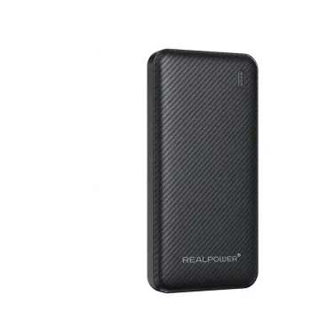 Batería externa RealPower PB-10000 SSB 10000 mAh batería de estado sólido negra 22,5 W