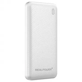 Batería externa RealPower PB-10000 SSB 10000 mAh batería de estado sólido blanca