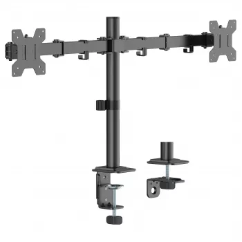 Soporte de escritorio Equip para doble monitor 17-32 pulgadas 360° articulado 10 kg negro