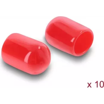 Tapa antipolvo Delock para conector macho SMA, 10 piezas, silicona, roja (60895)