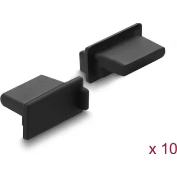 Tapa antipolvo Delock para conector hembra USB Type-A, 10 piezas, silicona, negra (87490)